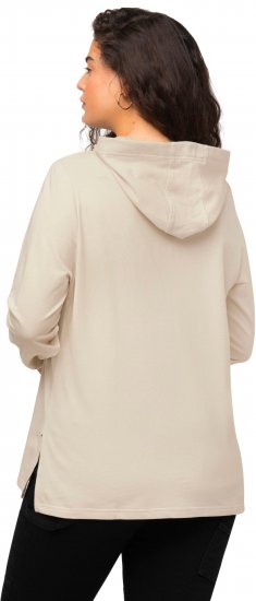 Ulla Popken REBEL LOVE Long Sleeve Graphic Hoodie Vanilla - Pulovere & hanorace - 
