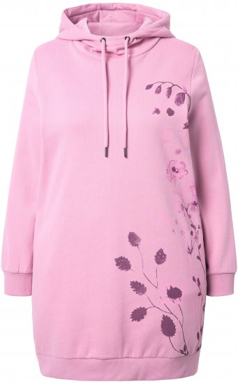 Ulla Popken Oversized Grass Graphic Hoodie Wildberry - Pulovere & hanorace - 