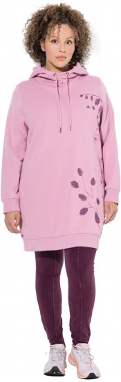 Ulla Popken Oversized Grass Graphic Hoodie Wildberry - Pulovere & hanorace - 