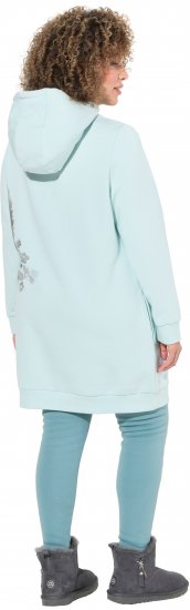 Ulla Popken Oversized Grass Graphic Hoodie Glacier Green - Pulovere & hanorace - 