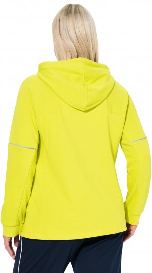 Ulla Popken Zippered Pocket and Reflective Piping Hoodie Green Apple - Pulovere & hanorace - 
