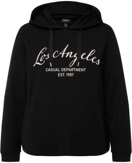 Ulla Popken City Name Graphic Hoodie Black - Pulovere & hanorace - 