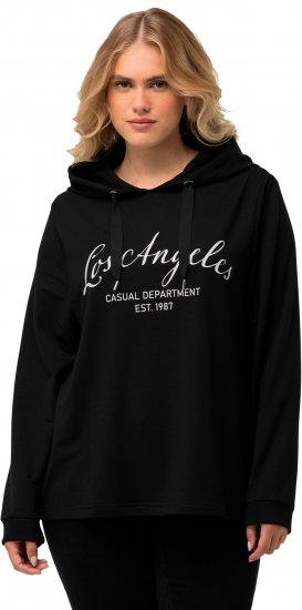 Ulla Popken City Name Graphic Hoodie Black - Pulovere & hanorace - 