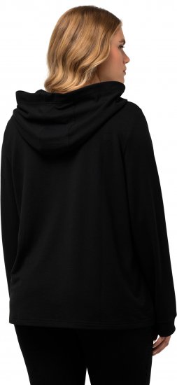 Ulla Popken City Name Graphic Hoodie Black - Pulovere & hanorace - 