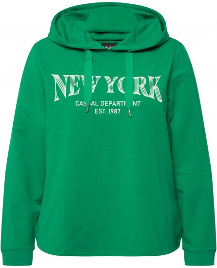 Ulla Popken City Name Graphic Hoodie Emerald Green - Pulovere & hanorace - 