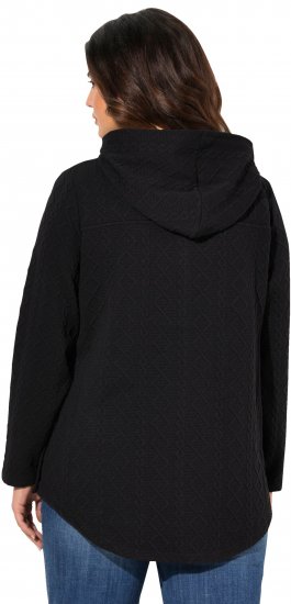 Ulla Popken Cable Knit Long Sleeve Hoodie Black - Pulovere & hanorace - 