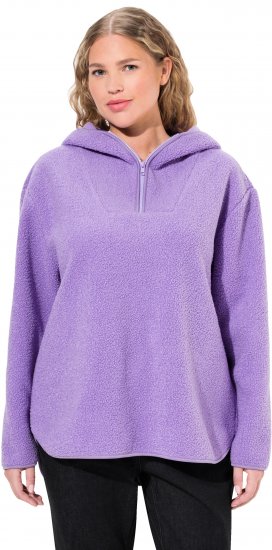 Ulla Popken Teddy Plush Long Sleeve Hoodie Pale Lilac - Pulovere & hanorace - 