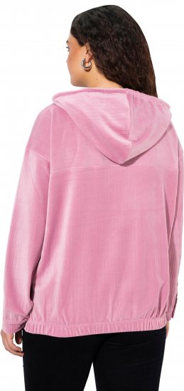 Ulla Popken Corduroy Hoodie Raspberry - Pulovere & hanorace - 