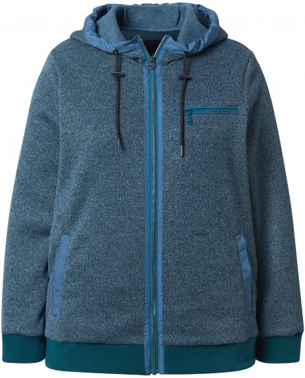 Ulla Popken Fleece-Lined Hoodie Dark Petrol - Pulovere & hanorace - 