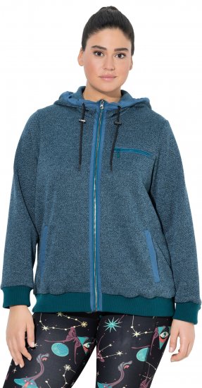 Ulla Popken Fleece-Lined Hoodie Dark Petrol - Pulovere & hanorace - 