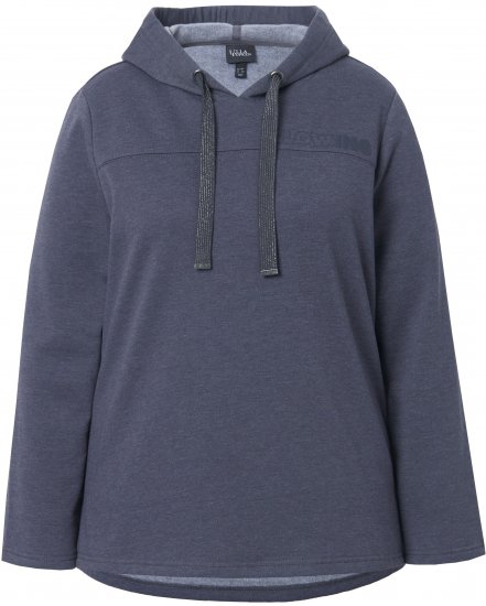 Ulla Popken Lettering GLOWING Hoodie Asphalt Grey - Tricouri imprimate pentru femei - 