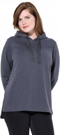 Ulla Popken Lettering GLOWING Hoodie Asphalt Grey - Tricouri imprimate pentru femei - 