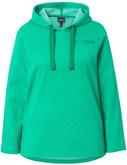 Ulla Popken Lettering GLOWING Hoodie Moss Green - Pulovere & hanorace - 