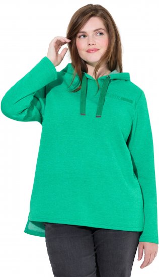 Ulla Popken Lettering GLOWING Hoodie Moss Green - Pulovere & hanorace - 