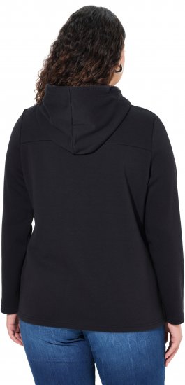 Ulla Popken TRUE Lettering Hoodie Black - Pulovere & hanorace - 