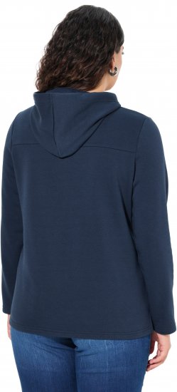 Ulla Popken TRUE Lettering Hoodie Navy Blue - Pulovere & hanorace - 
