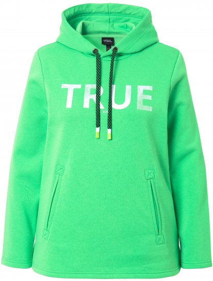 Ulla Popken TRUE Lettering Hoodie Mint Green - Pulovere & hanorace - 