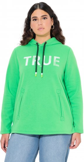 Ulla Popken TRUE Lettering Hoodie Mint Green - Pulovere & hanorace - 