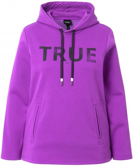 Ulla Popken TRUE Lettering Hoodie Neon Red - Pulovere & hanorace - 