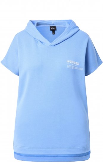 Ulla Popken Quick Drying Short Sleeve Hoodie Light Blue - Pulovere & hanorace - 