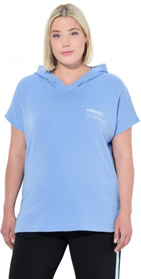 Ulla Popken Quick Drying Short Sleeve Hoodie Light Blue - Pulovere & hanorace - 