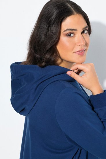 Ulla Popken Applique Lettering Hooded Sweatshirt Dark Blue - Pulovere & hanorace - Bluze, Hanorace & Tricotaje Comode