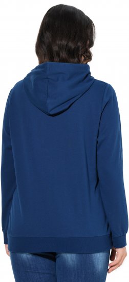 Ulla Popken Applique Lettering Hooded Sweatshirt Dark Blue - Pulovere & hanorace - 