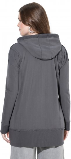 Ulla Popken Decorative Seam Zip-Up Hoodie Graphite Grey - Pulovere & hanorace - 