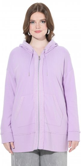 Ulla Popken Decorative Seam Zip-Up Hoodie Lavender - Pulovere & hanorace - 