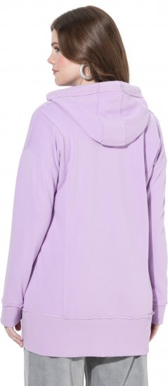 Ulla Popken Decorative Seam Zip-Up Hoodie Lavender - Pulovere & hanorace - 