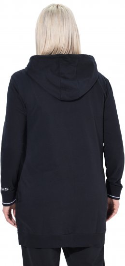 Ulla Popken Contrast Piping Zip-Up Hoodie Black - Pulovere & hanorace - 