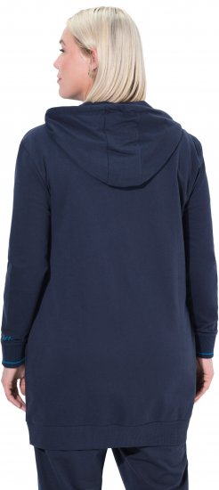 Ulla Popken Contrast Piping Zip-Up Hoodie Navy - Pulovere & hanorace - 