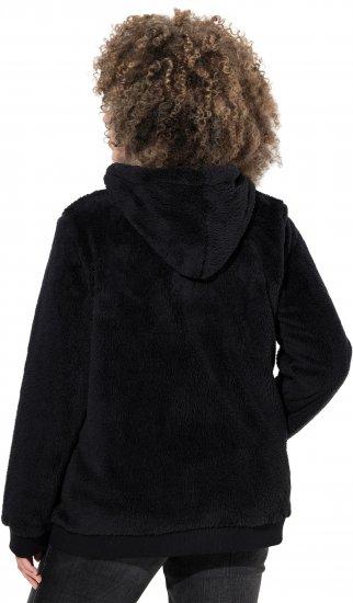 Ulla Popken Teddy Fleece Zip-Up Hoodie Black - Pulovere & hanorace - 