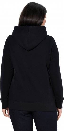 Ulla Popken Relaxed Fit Long Sleeve Hoodie Black - Pulovere & hanorace - 