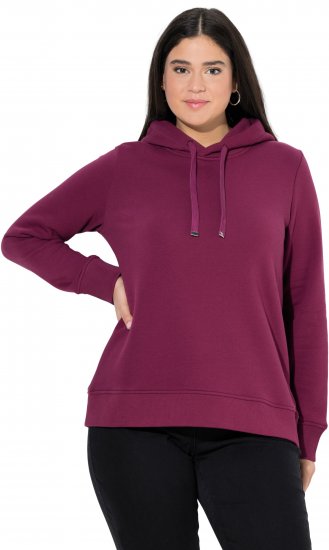 Ulla Popken Relaxed Fit Long Sleeve Hoodie Dark Berry - Pulovere & hanorace - 