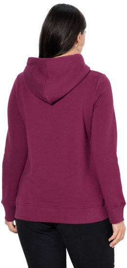 Ulla Popken Relaxed Fit Long Sleeve Hoodie Dark Berry - Pulovere & hanorace - 