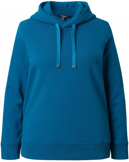 Ulla Popken Relaxed Fit Long Sleeve Hoodie Cerulean - Pulovere & hanorace - 