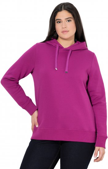 Ulla Popken Relaxed Fit Long Sleeve Hoodie Berry - Pulovere & hanorace - 