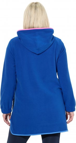 Ulla Popken Color Block Fleece Hoodie Denim Blue - Pulovere & hanorace - 