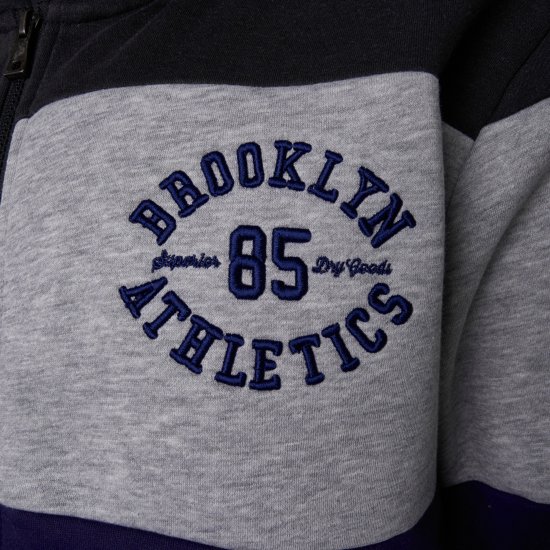 Kam Jeans 7083 Zip Thru Cut & Saw Brooklyn Hoodie Jet Black - Pulovere & hanorace - Pulovere & Hanorace Bărbați Mărimi Mari