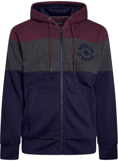 Kam Jeans 7083 Zip Thru Cut & Saw Brooklyn Hoodie Fig - Pulovere & hanorace - Pulovere & Hanorace Bărbați Mărimi Mari