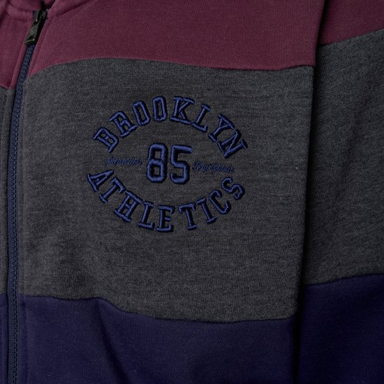 Kam Jeans 7083 Zip Thru Cut & Saw Brooklyn Hoodie Fig - Pulovere & hanorace - Pulovere & Hanorace Bărbați Mărimi Mari