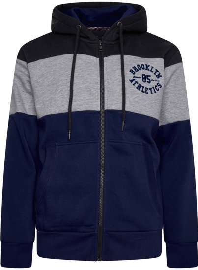 Kam Jeans 7083 Zip Thru Cut & Saw Brooklyn Hoodie Jet Black - Pulovere & hanorace - Pulovere & Hanorace Bărbați Mărimi Mari
