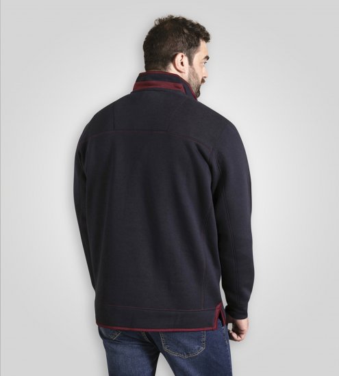 Duke Leicester Quarter Neck Fleece Sweatshirt Navy TALL - TALL pulovere - 