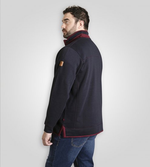 Duke Leicester Quarter Neck Fleece Sweatshirt Navy TALL - TALL pulovere - 