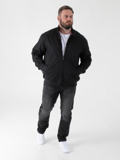 D555 Kent Elastic Rib Hem & Cuffs Harrington Jacket Black - Geci - Geci Bărbați Mărimi Mari