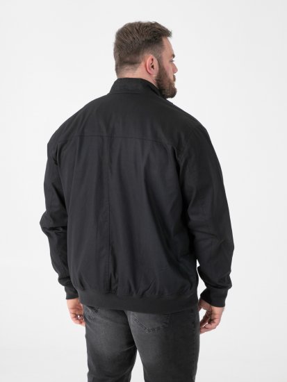 D555 Kent Elastic Rib Hem & Cuffs Harrington Jacket Black - Geci - Geci Bărbați Mărimi Mari