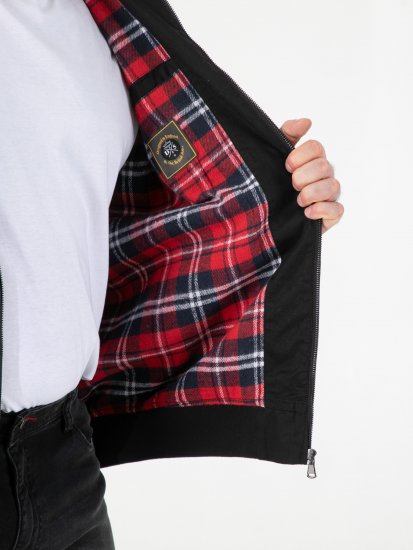 D555 Kent Elastic Rib Hem & Cuffs Harrington Jacket Black - Geci - Geci Bărbați Mărimi Mari