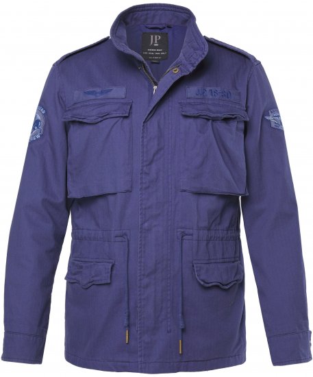 JP1880 Field Jacket with Badges Vintage Look Light Azure Blue - Geci - Geci Bărbați Mărimi Mari