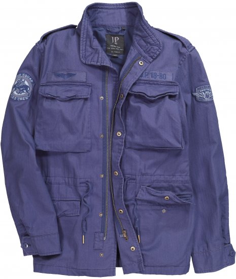 JP1880 Field Jacket with Badges Vintage Look Light Azure Blue - Geci - Geci Bărbați Mărimi Mari